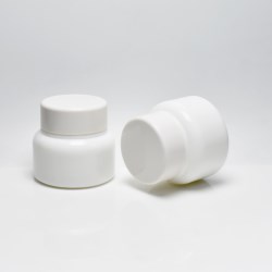 JG-TZ50 50ml Opal White Glass Cosmetic Jars with Screw Lid
